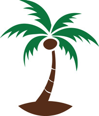 palm coconut tree icon vector