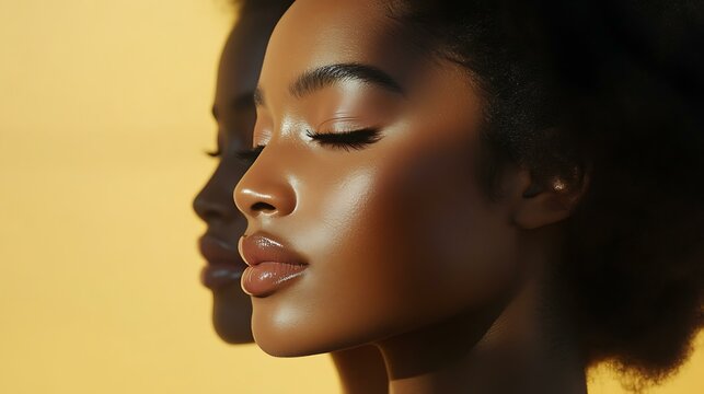 Virtual try-on technology displaying a cosmetic company's AI-driven custom makeup products for diverse skin tones