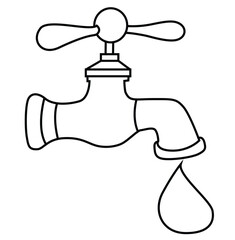 Cute cartoon hand drawn vector tap coloring page.