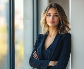 Confident businesswoman in modern office