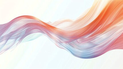 Abstract colorful wavy lines on a white background.
