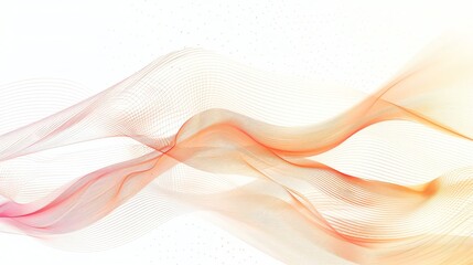 Abstract colorful waves and lines in a white background.