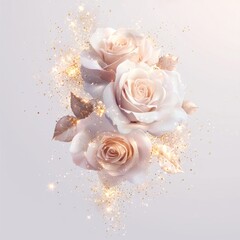 Fototapeta premium Delicate floral arrangement elegant decor digital art light and airy close-up romantic aesthetic
