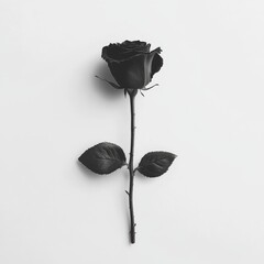 Ethereal black rose display minimalist setting nature photography artistic environment close-up view beauty concept
