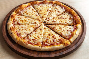 Freshly baked hawaiian pizza in slices