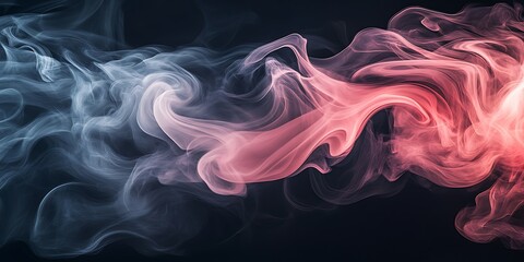 Obraz premium Pink and blue smoke swirls on black