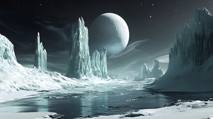 8. A newly discovered dwarf planet, with towering ice cliffs and strange crystalline structures forming in the dark