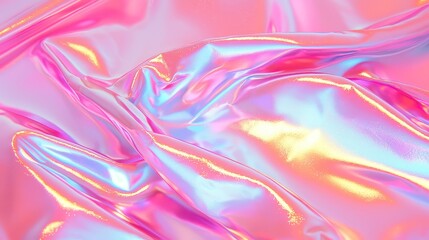 Fototapeta premium Glittering Iridescent Foil Surface, shimmering textures, vibrant colors, reflective sheen, ideal for creative projects, design backdrops, elegant presentations, artistic displays