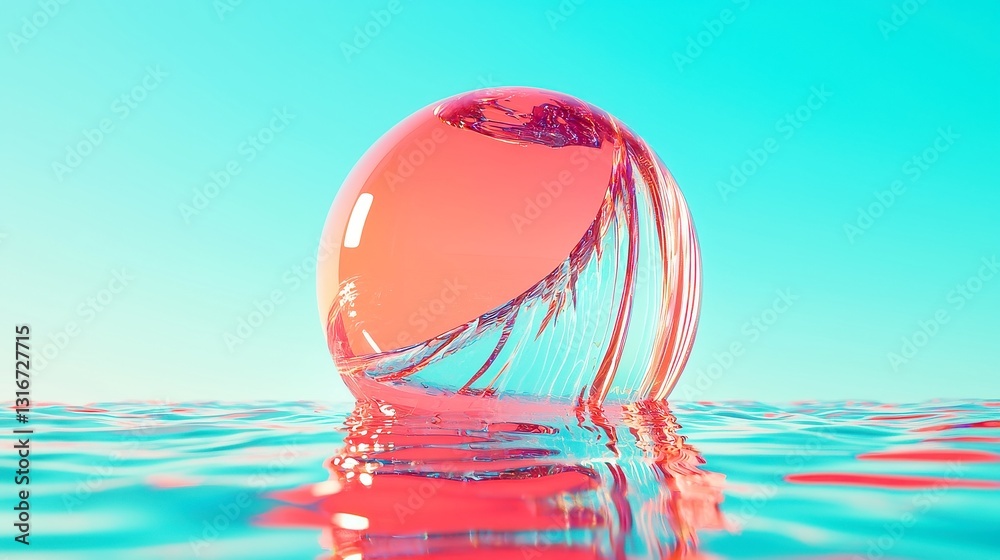 Poster holographic reflection, a captivating display of mirror-like surfaces that create mesmerizing light 
