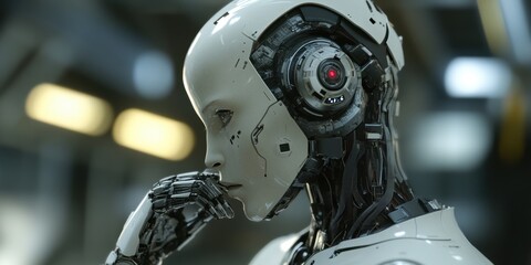 Fototapeta premium Ai awakening in a cyber world