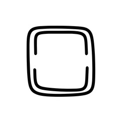 Creative vector design of a minimalist rectangular outline featuring soft curves and simplistic style perfect for various graphic applications