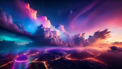 Obraz premium The air is charged with possibilities and futuristic dreams. 
