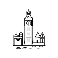 Iconic clock tower stands proudly over the serene river, captivating visitors with its timeless beauty and enchanting architecture
