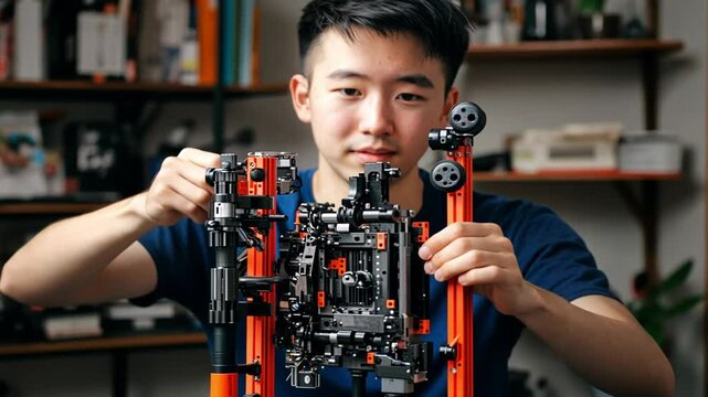 Mechanical engineer running a stress test simulation on a next-gen robotic arm