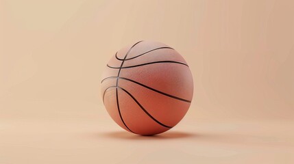 "Minimalist Front View of a Basketball"