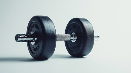 Naklejka premium Dumbbell on white background, Exercise Equipment, Weight Equipment, Dumbbells, Props, Home Training, Exercise, Exercise Equipment, Fitness