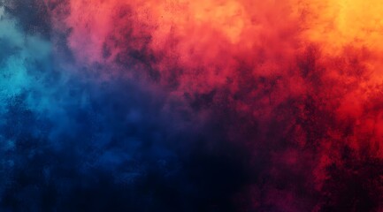 Fototapeta premium abstract background with a vibrant and dreamy gradient blend of deep blue, rich magenta, and fiery red-orange. The colors should transition seamlessly with a soft, diffused glow, creating a