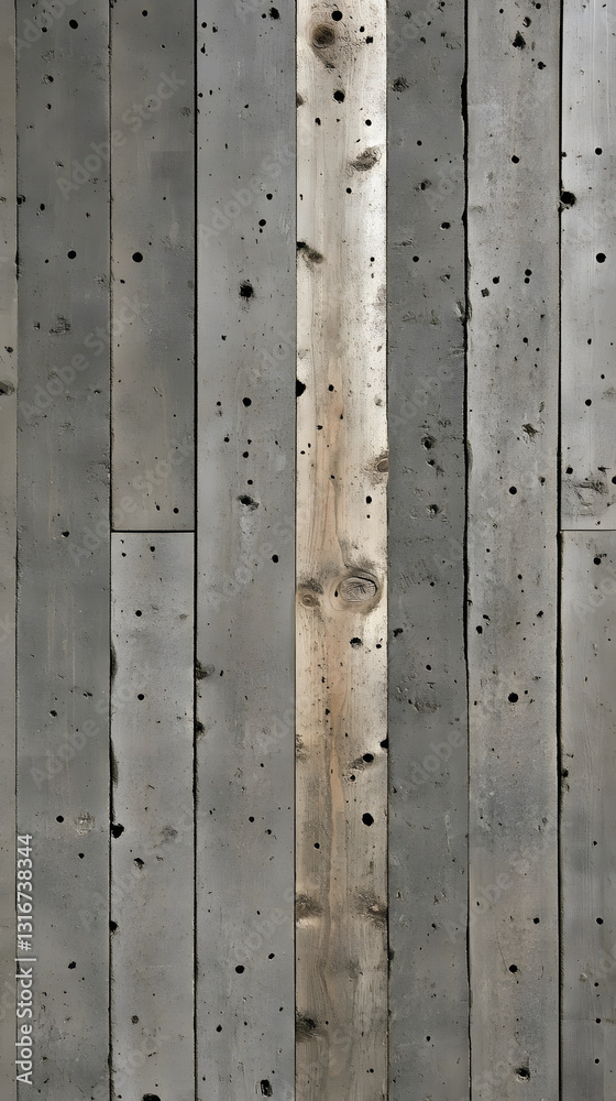 Poster a textured concrete wall featuring vertical panels with visible imperfections and a natural light so