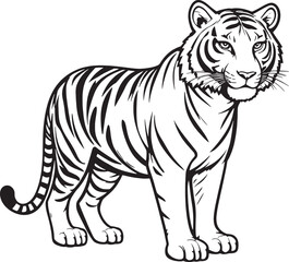 Obraz premium Majestic Tiger Vector Illustration – High-Quality Artwork