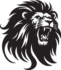 Angry Lion Roar silhouette vector artwork