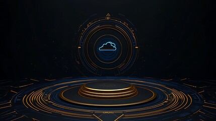 Fototapeta premium Futuristic Cloud Storage Concept: 3D Render of a Digital Interface AI Generated