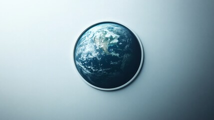 Stylized Pixelated Earth Graphic On Light Gray Background