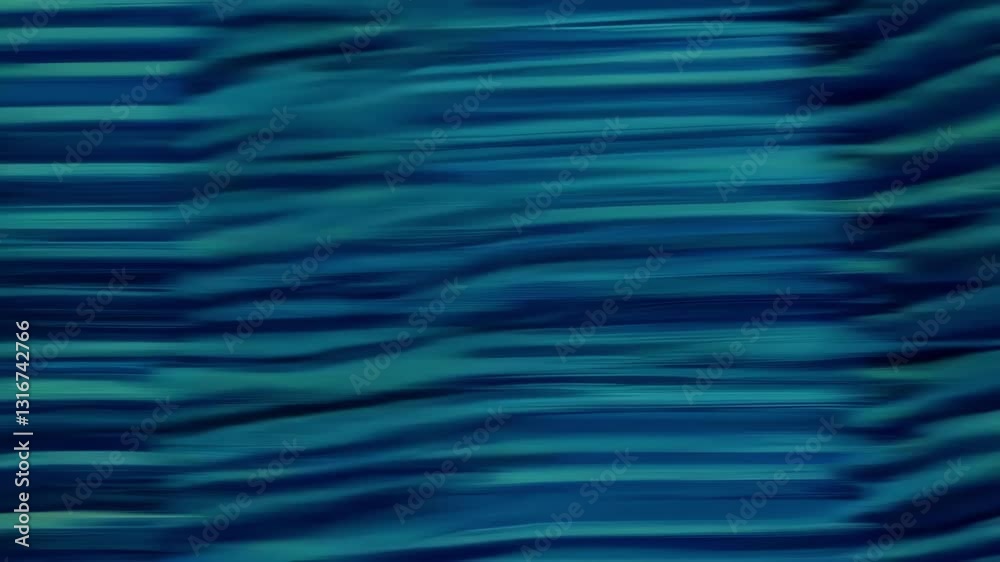 Poster Abstract image with green and blue blurred lines creating a dynamic motion effect