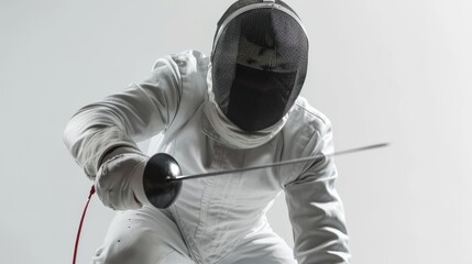 "Portrait of a Fencer in White Uniform"