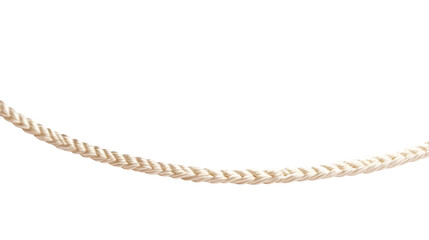 White Rope Arcs Isolated, Nautical Texture Shows Twists on White