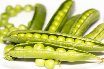 Green peas close up shot
