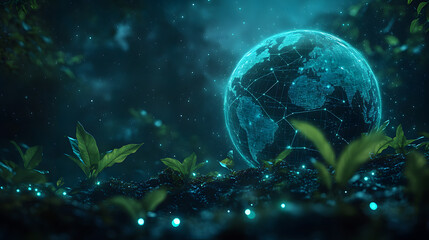 digital globe, Communication technology with global internet network connected in Europe. Telecommunication and data transfer european connection links. IoT, finance, business, blockchain, security.	