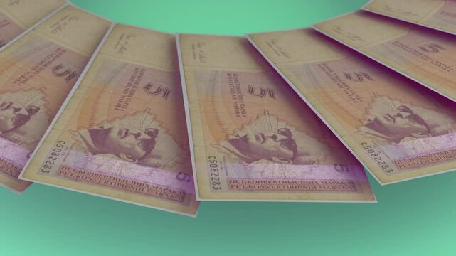 clear Looping Design 5 Marka Curency of Bosnia and Herzegovina