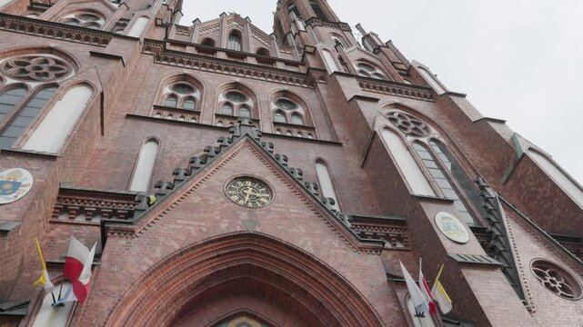 Front fasade of a historical catholic cathedral
