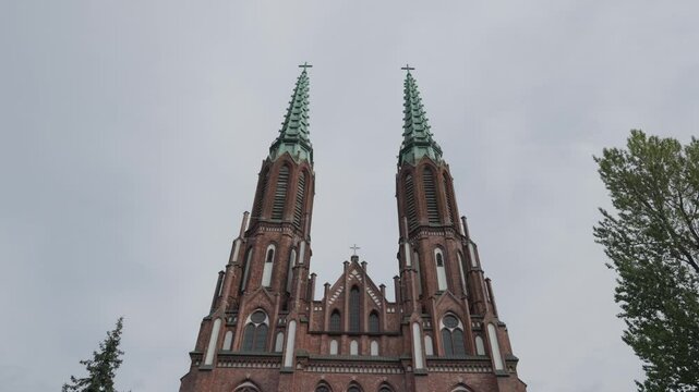 Front fasade of a historical catholic cathedral