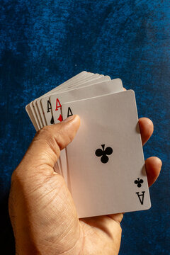 Playing cards in the hand
