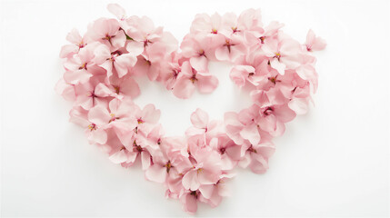 桜の花びらでハート型