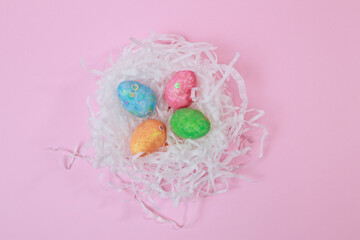 easter eggs in a basket