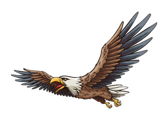 American eagle, national symbol. American colorful proud eagle on white background. Vector design illustration