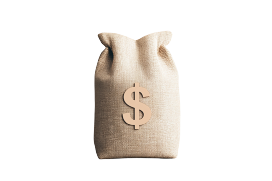 Geldsack mit Dollarzeichen – PNG mit transparentem Hintergrund

