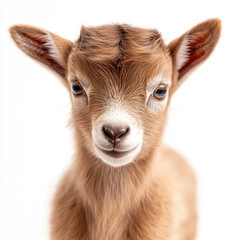 Fototapeta premium Adorable Baby Goat Photo Cute Kid Goat Image on white background