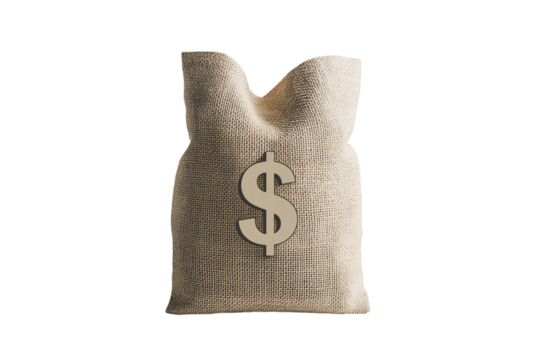 Geldsack mit Dollarzeichen – PNG mit transparentem Hintergrund

