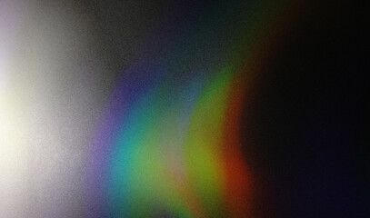 abstract gradient light leak lens flare vibrant colors, dynamic motion, grainy grain noise texture on dark background, vintage overlay nostalgic banner poster music cover design background.
