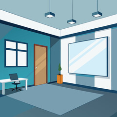 modern office interior with blank white wall vector image on white background