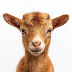 Fototapeta premium Adorable Baby Goat Cute Goat Kid Photo on white background