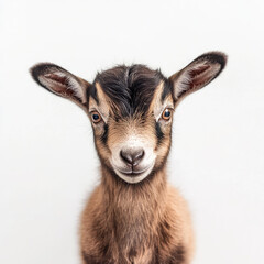 Fototapeta premium Adorable Baby Goat Photo on white background