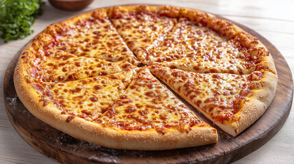 Crispy pizza with a variety of cheeses, food photography