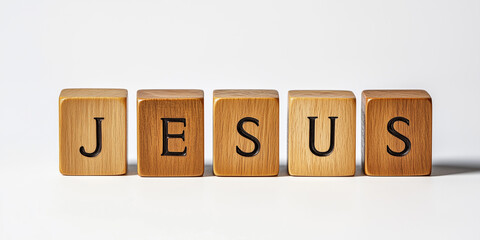 Wooden Alphabet Cube "JESUS"