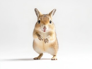 Adorable Baby Chipmunk Standing on White Background