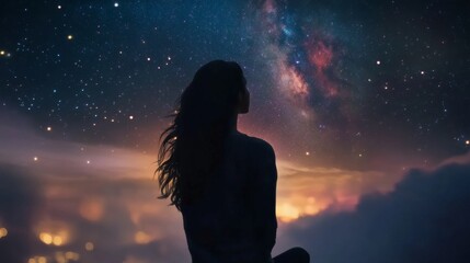 night, sky, view, stars