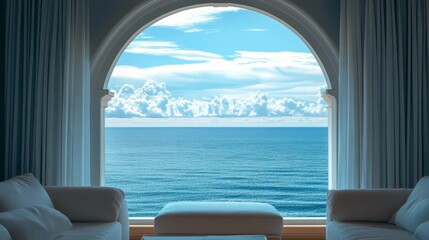 Fototapeta premium ocean, view, horizon, waves